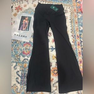 Halara black cross flare leggings